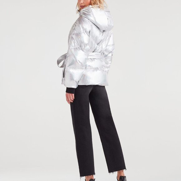 7 For All Mankind Hooded Belted Down Parka - Picture 8 of 8
